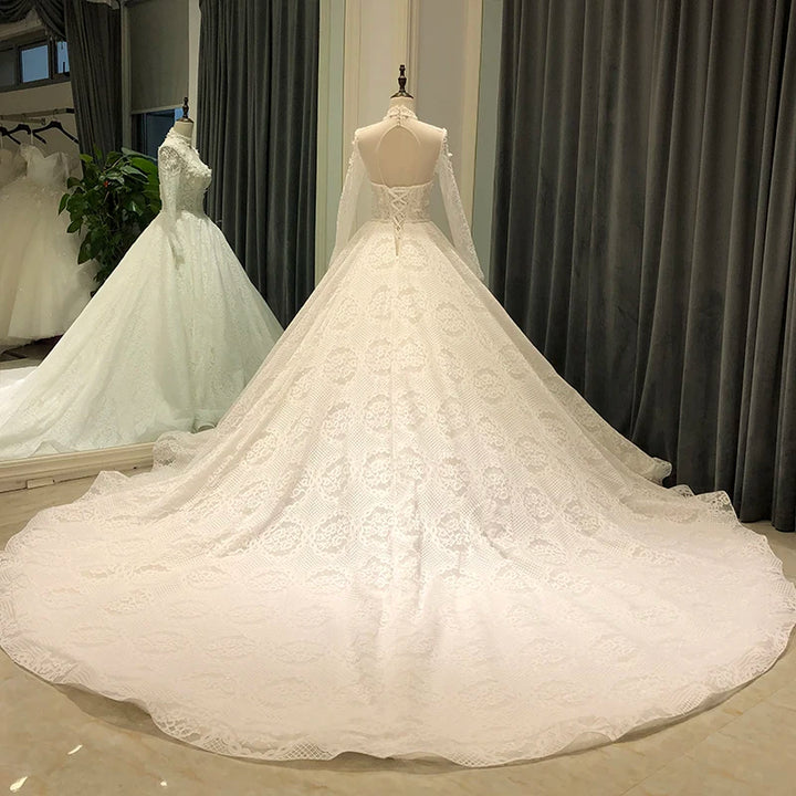 Gorgeous High Neck Ball Gown Wedding Dress