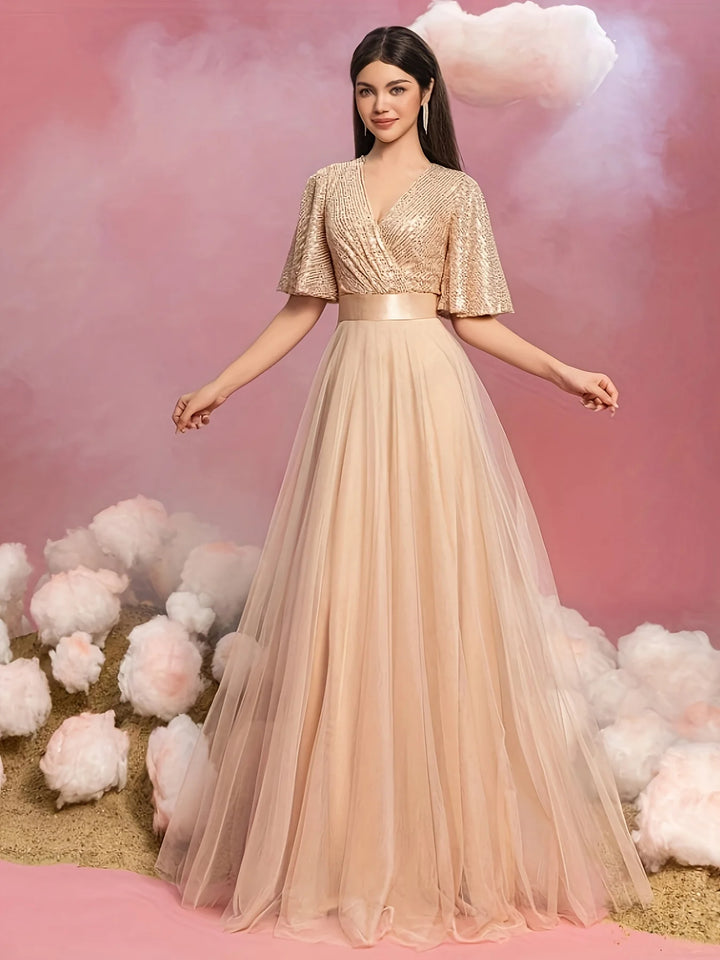 Alluring Flared Sleeves Evening Gown