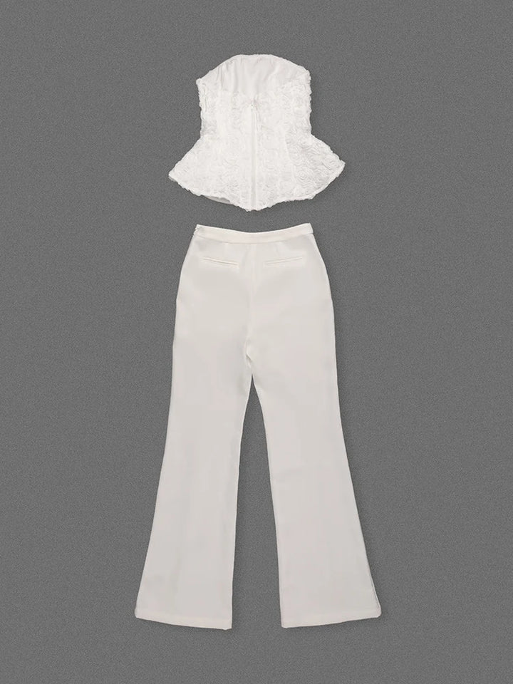 Smart 3D Floral Two-Piece Suit