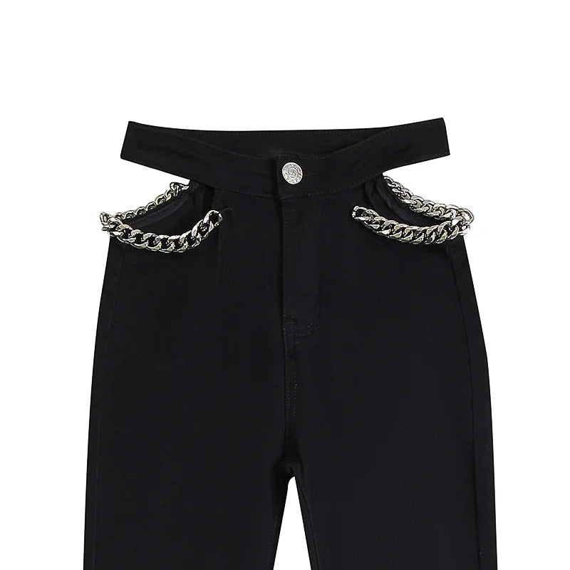 Pantalon slim à gaine ajourée