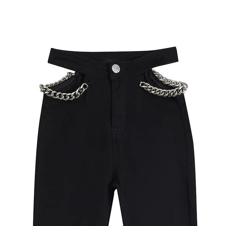 Pantalon slim à gaine ajourée