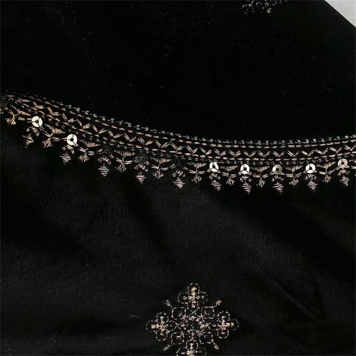 Trendy Velvet Embroidered Slim Coat