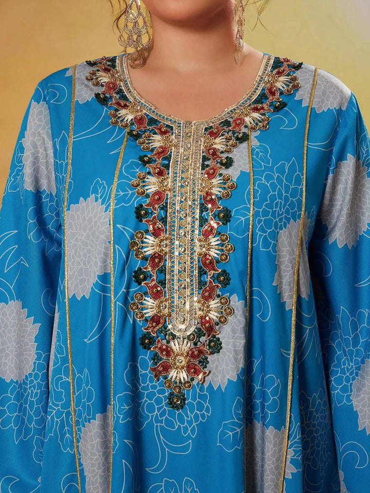 Sweet Bubble Beads Long Abaya Dress