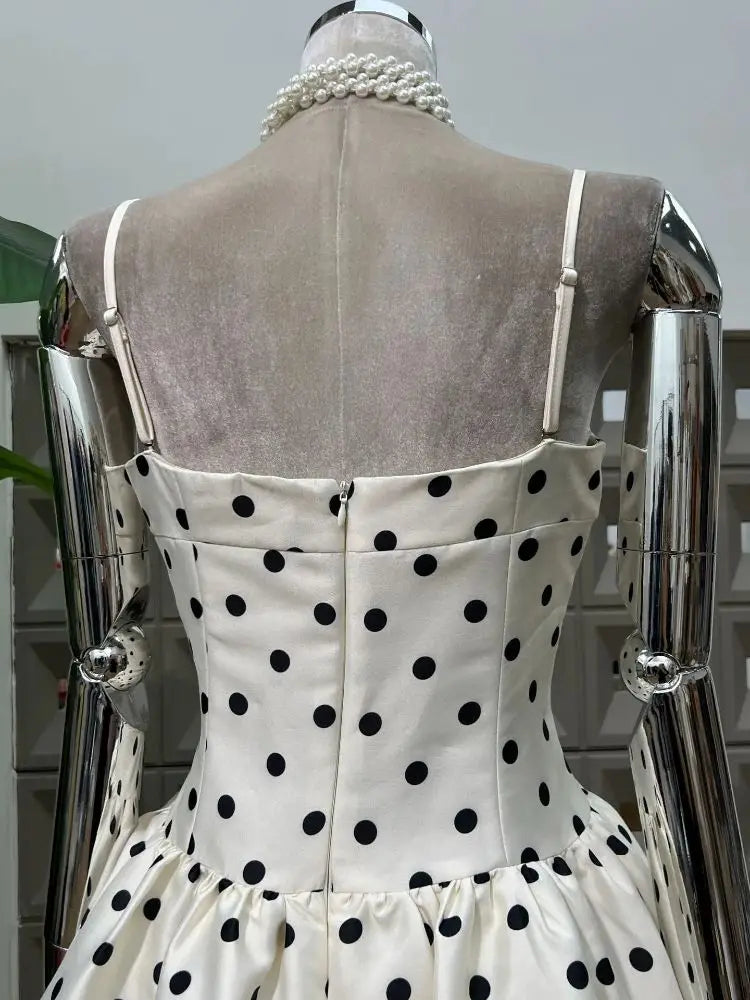 Elegant Sweet Polka Dots Sleeveless Dress