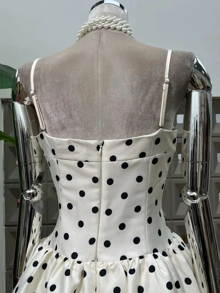 Elegant Sweet Polka Dots Sleeveless Dress
