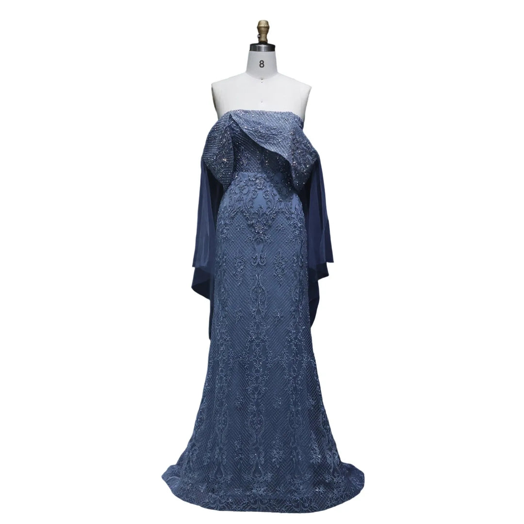 Stunning Off-Shoulder Arabic Evening Gown