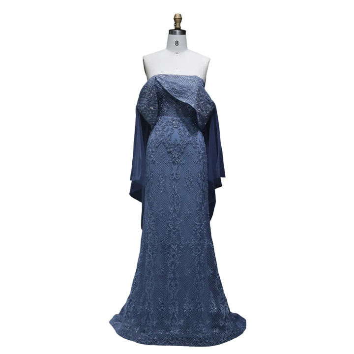 Stunning Off-Shoulder Arabic Evening Gown