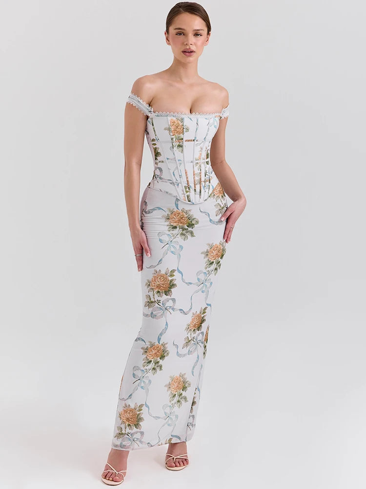 off the shoulder club dress Women's Off-shoulder Club Party Long Dress