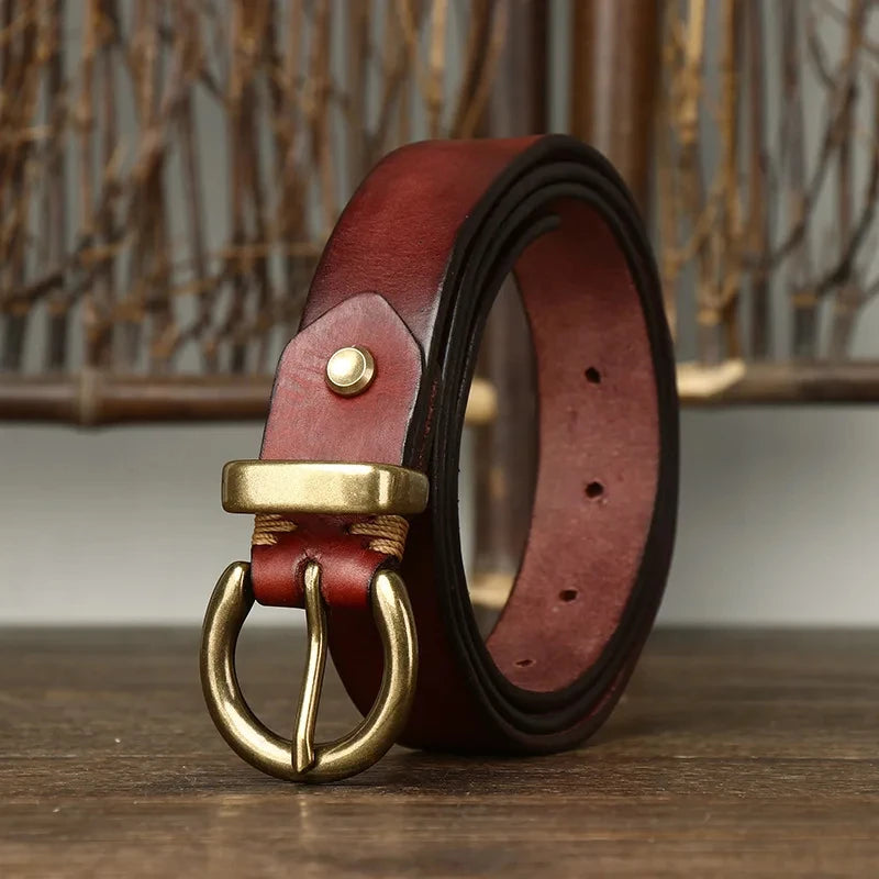 Pin Hook Real Cow Leather Belt