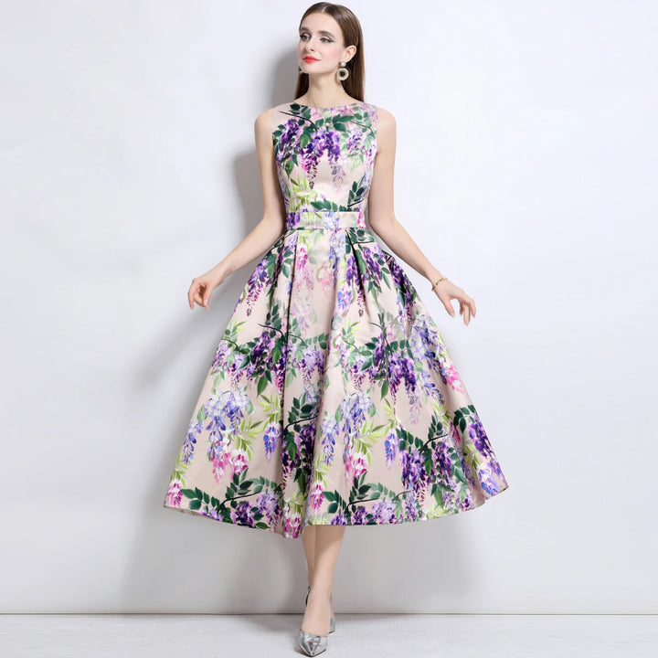 Lovely Floral Print Tank Dress