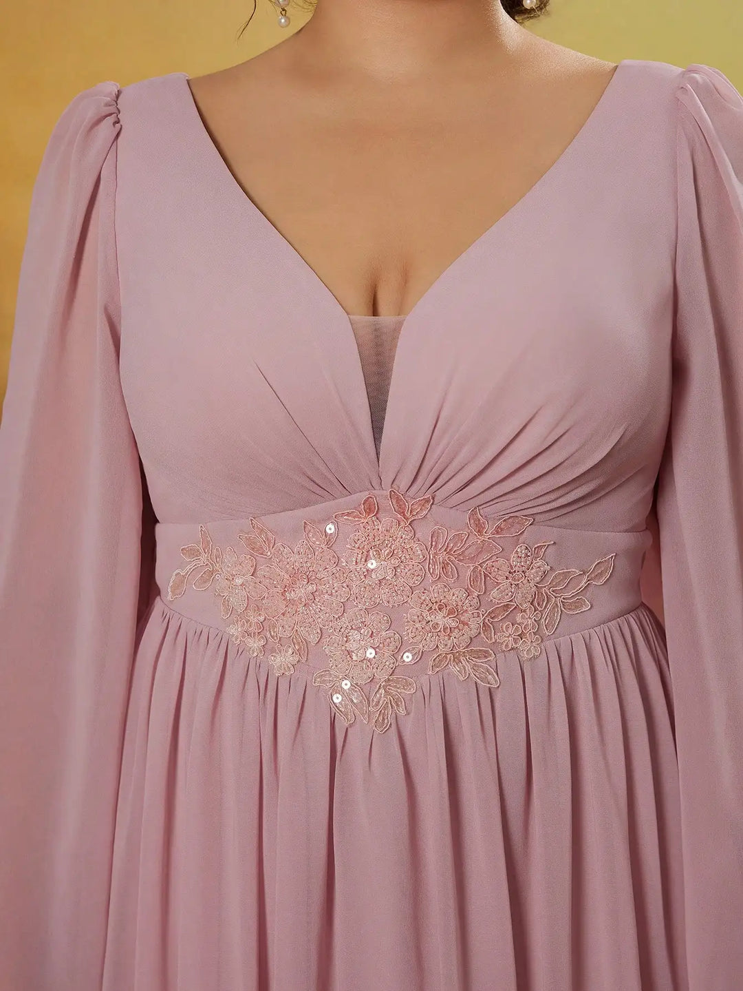 Sweet V-neck Flowing Hem Party Dress