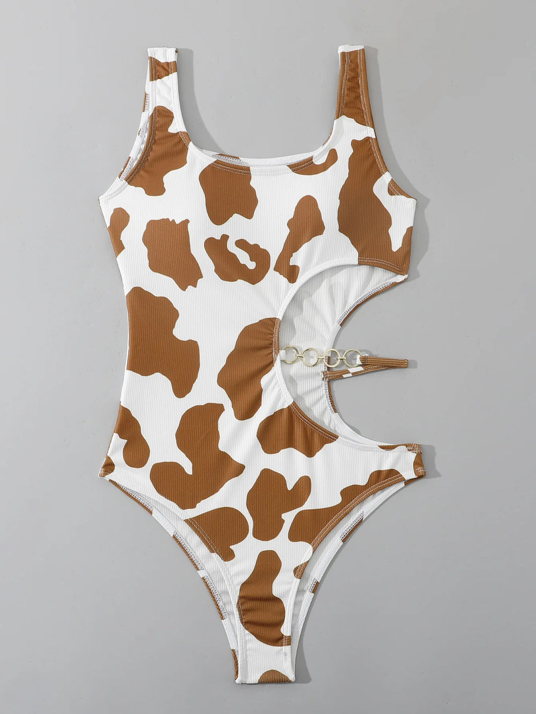 Rib Cut-out One Piece Swimsuit