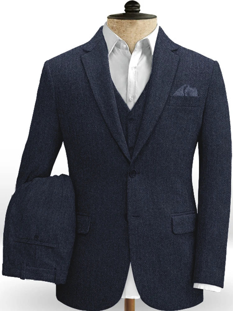 Vintage 3-Piece Single Breasted Tweed Suit