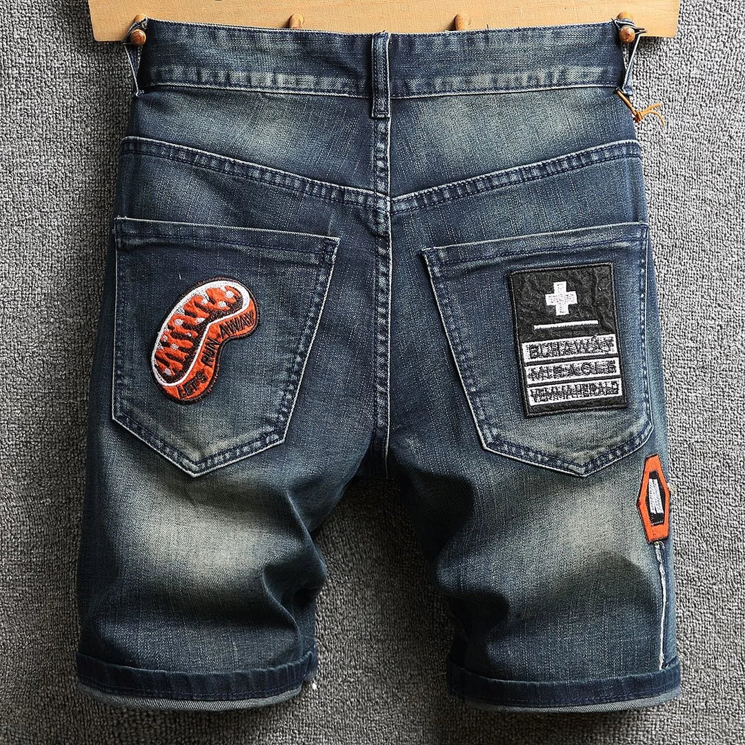 Modern Printed Loose Denim Shorts