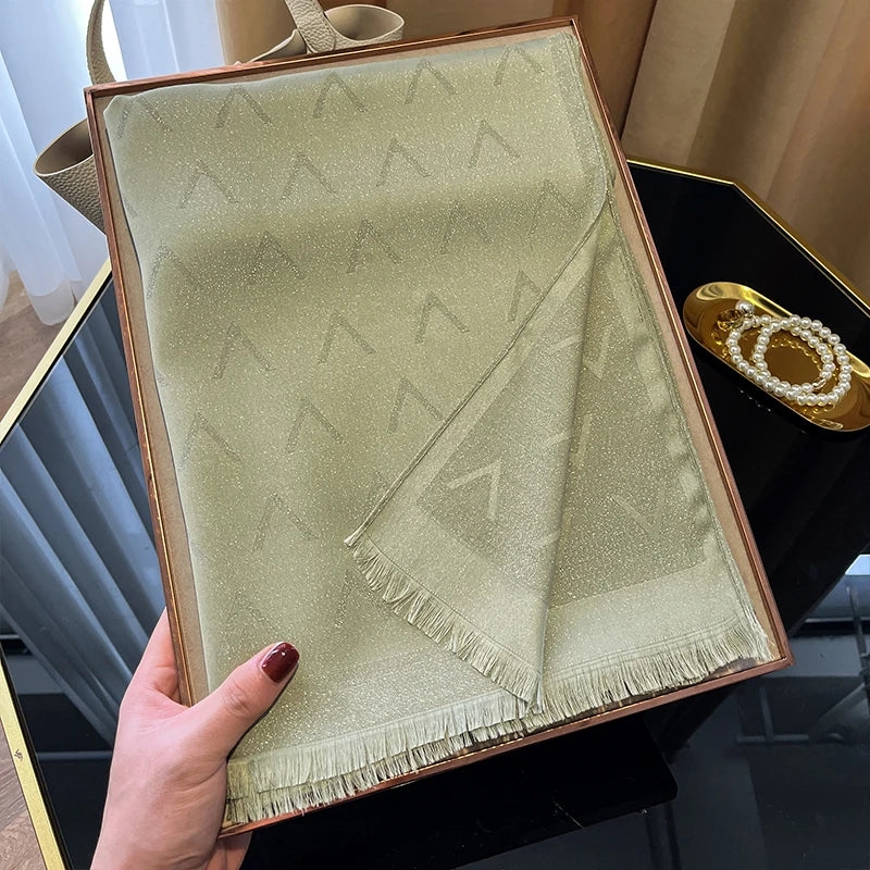 Elegant Silk Blend Shawl Wrap Headscarf