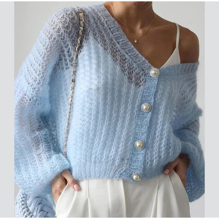 Crochet Knit Women's Sheer Cardigan