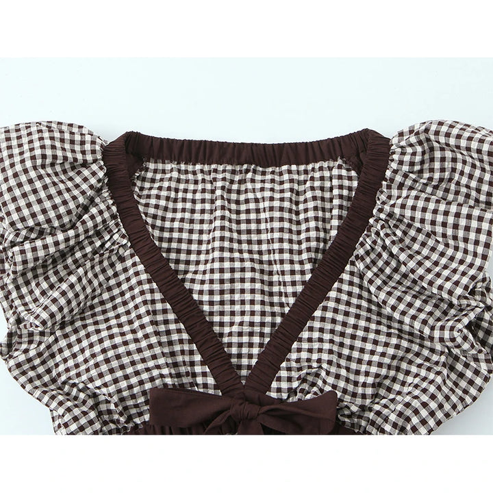 Sweet Plaid V-Neck Crop Top
