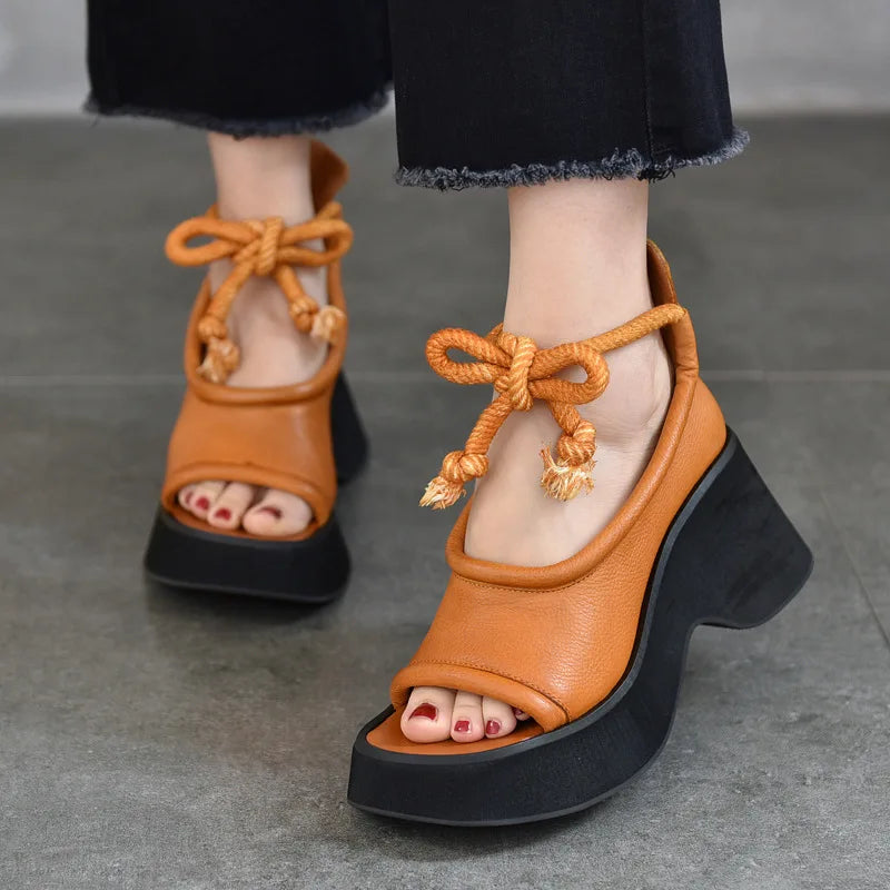 Hollow Design Wedge Booties