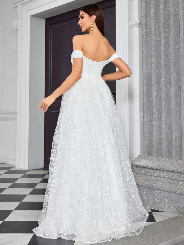 Understated 3D Embroidery Formal Dress