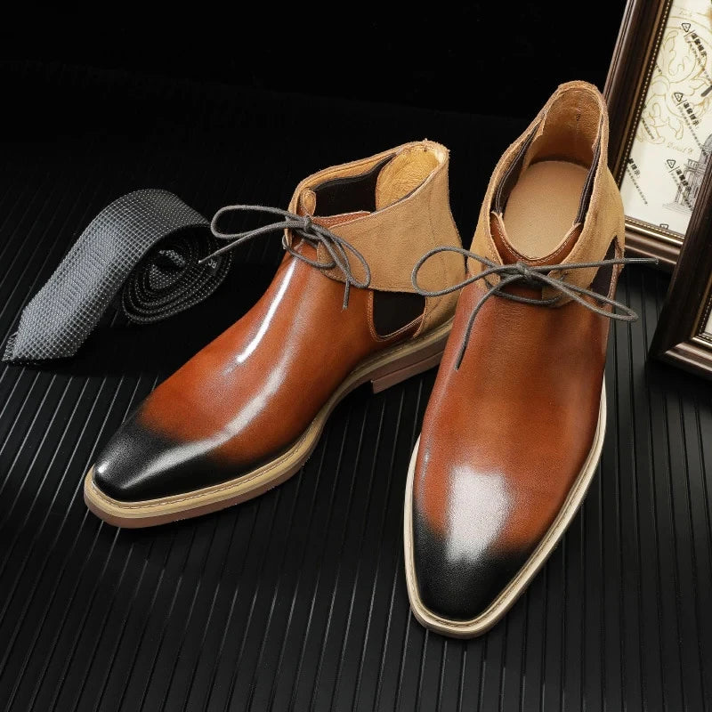 Premium Square Toe Short Chelsea Boots
