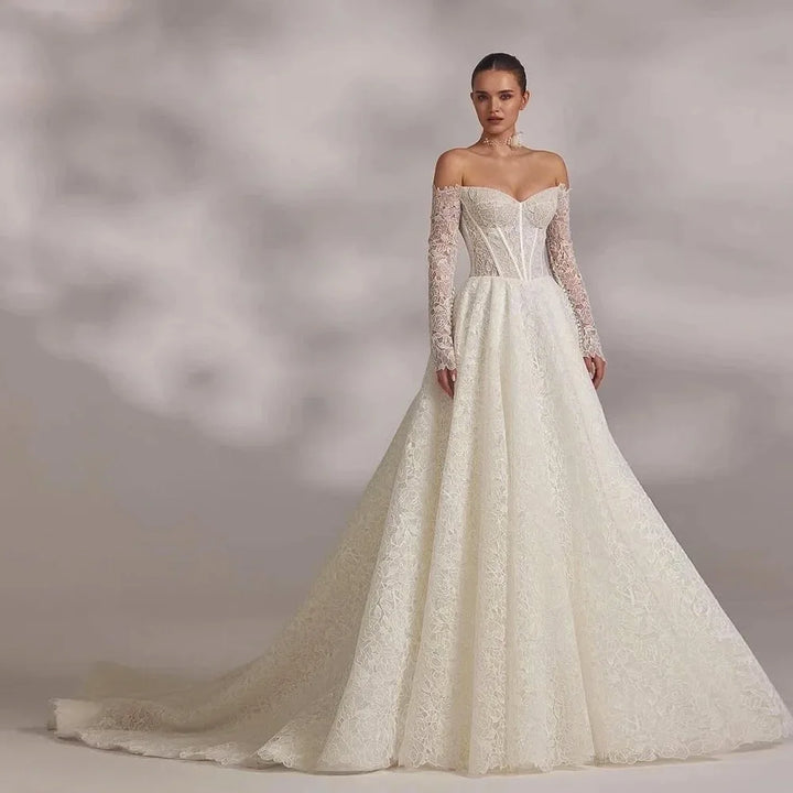 Charming Off-Shoulder Tulle Bridal Dress