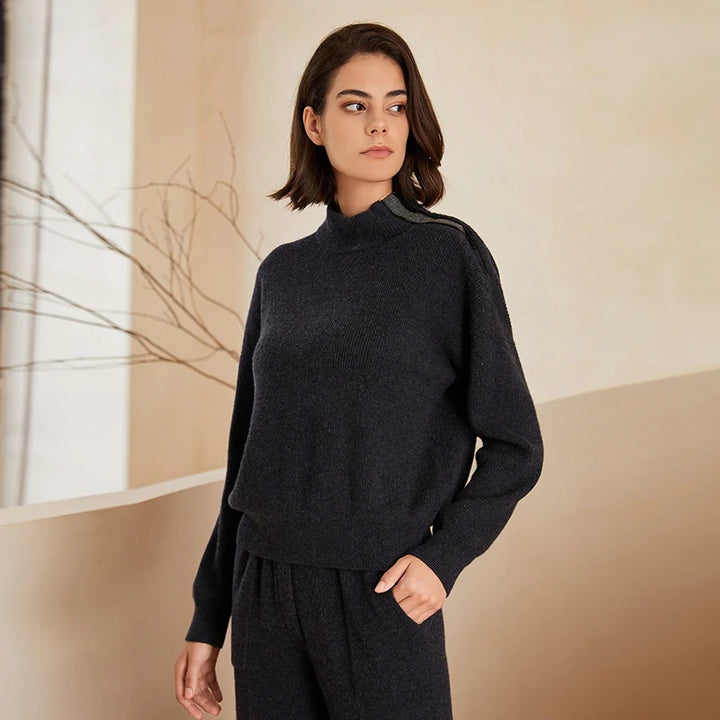 Half High Collar Wool Knit Sweater