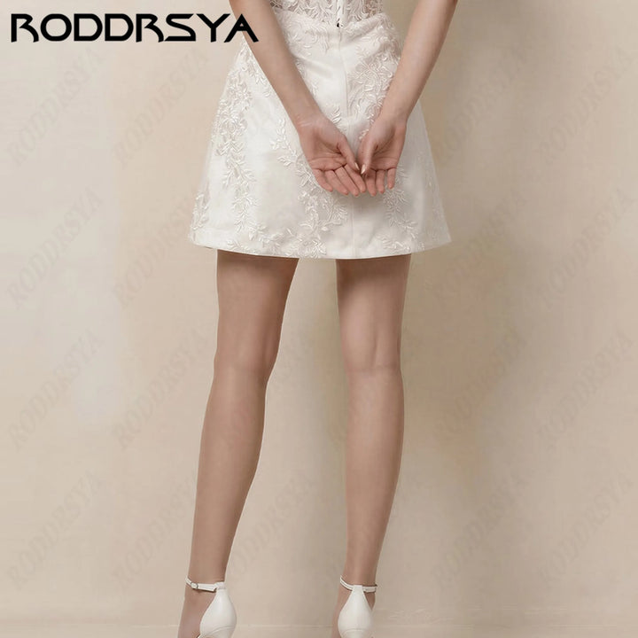 Sophisticated A-Line Short Wedding Dress
