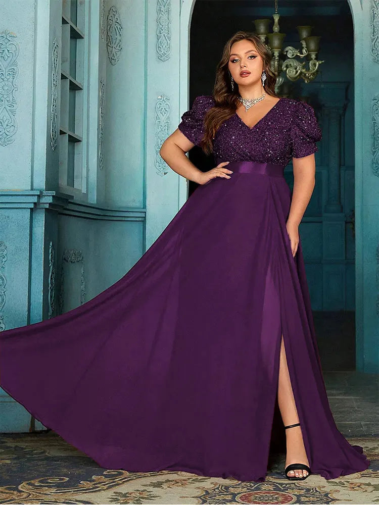 Charming Puff Sleeve Evening Party Dress