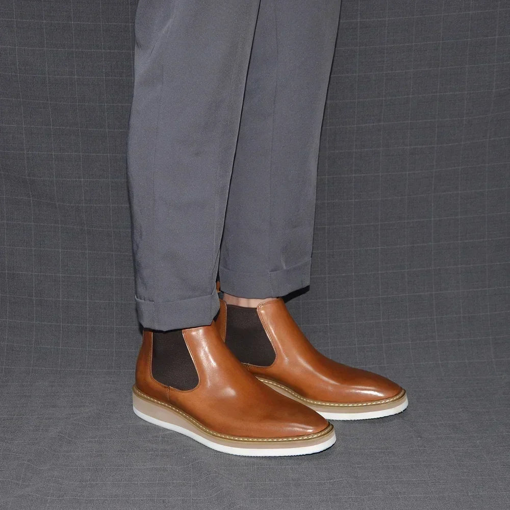 Impeccable Real Leather Chelsea Boots