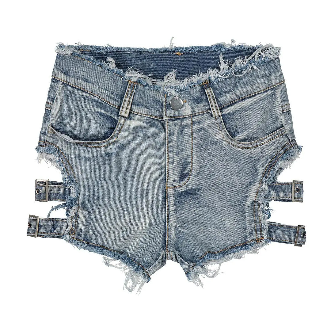Fashionable Hollow Out Mini Denim Shorts