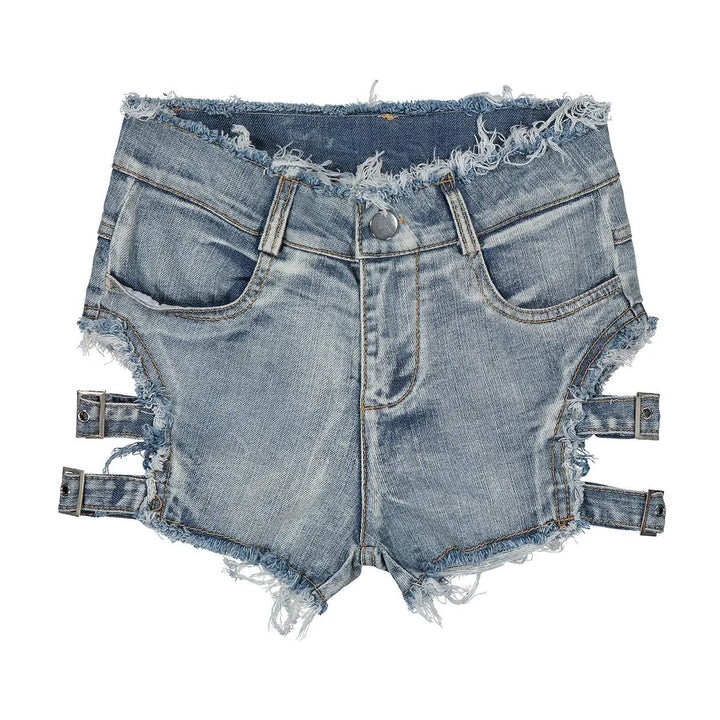Fashionable Hollow Out Mini Denim Shorts