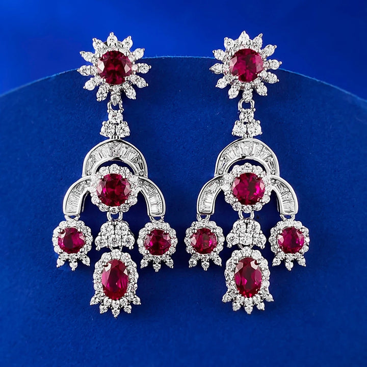 Exquisite Sapphire Ruby Earrings