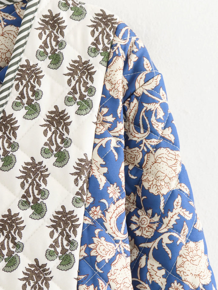 Stylish Floral Embroidered Quilted Jacket