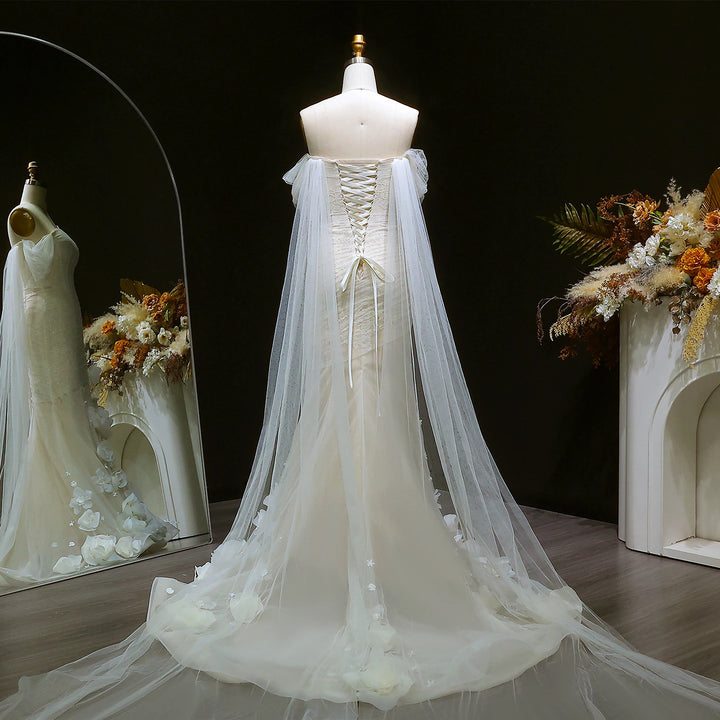Exquisite 3D Flower Bridal Couture