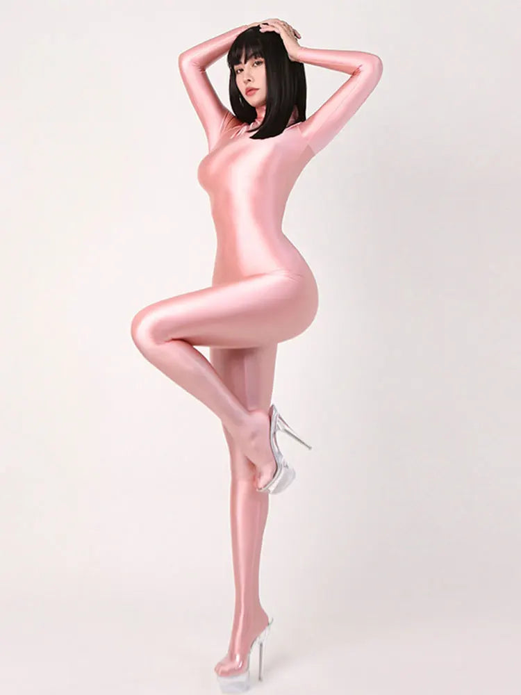 Silky Shiny Elastic Jumpsuit