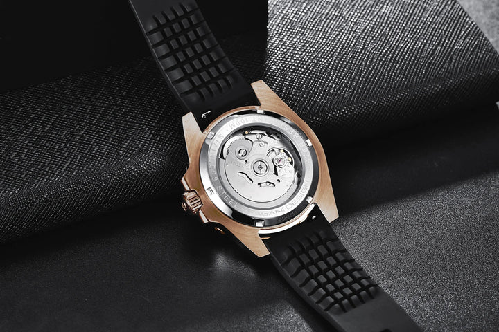 Sporty Stainless Steel Mechanical Wristwatch