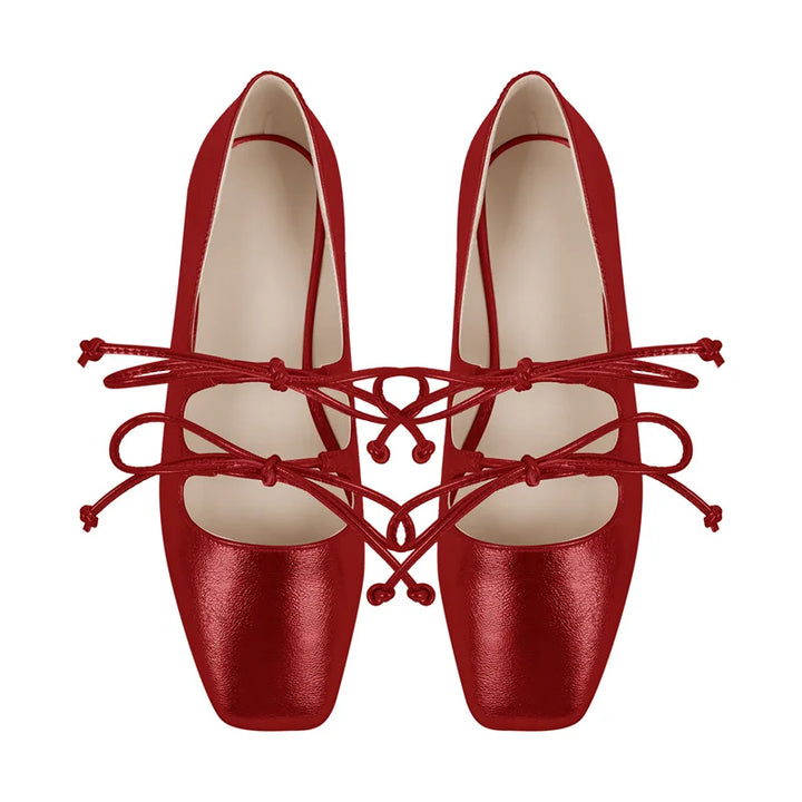 Square Toe Mary Jane Strap Shoes