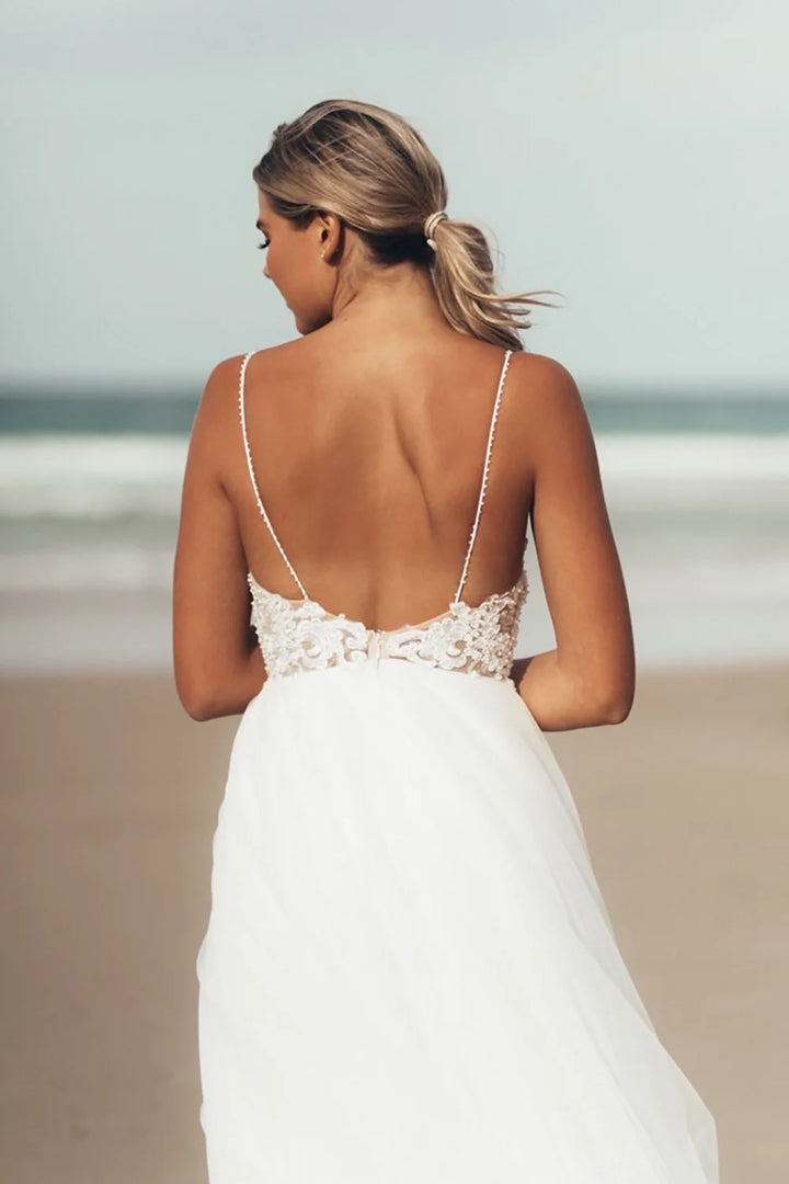 Regal High Slit Bridal Gown