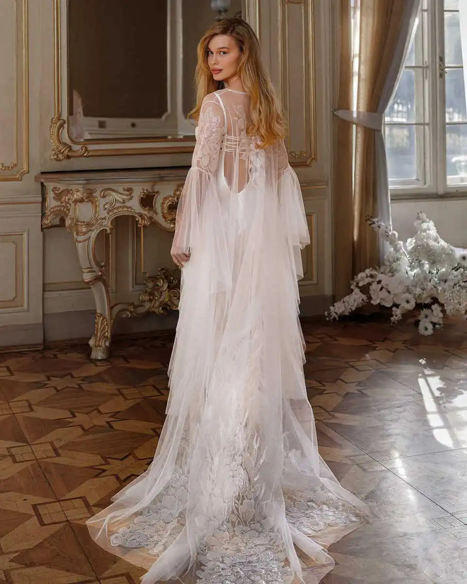 Graceful Appliques Bridal Nightgown