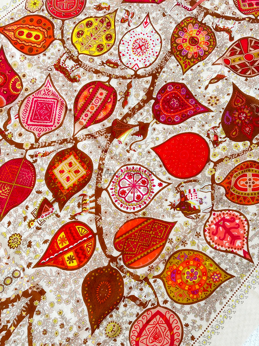 Oversized Printed Cashmere Tassels Scarf