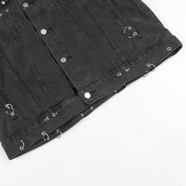 Trendy Rivet Oversized Denim Jacket