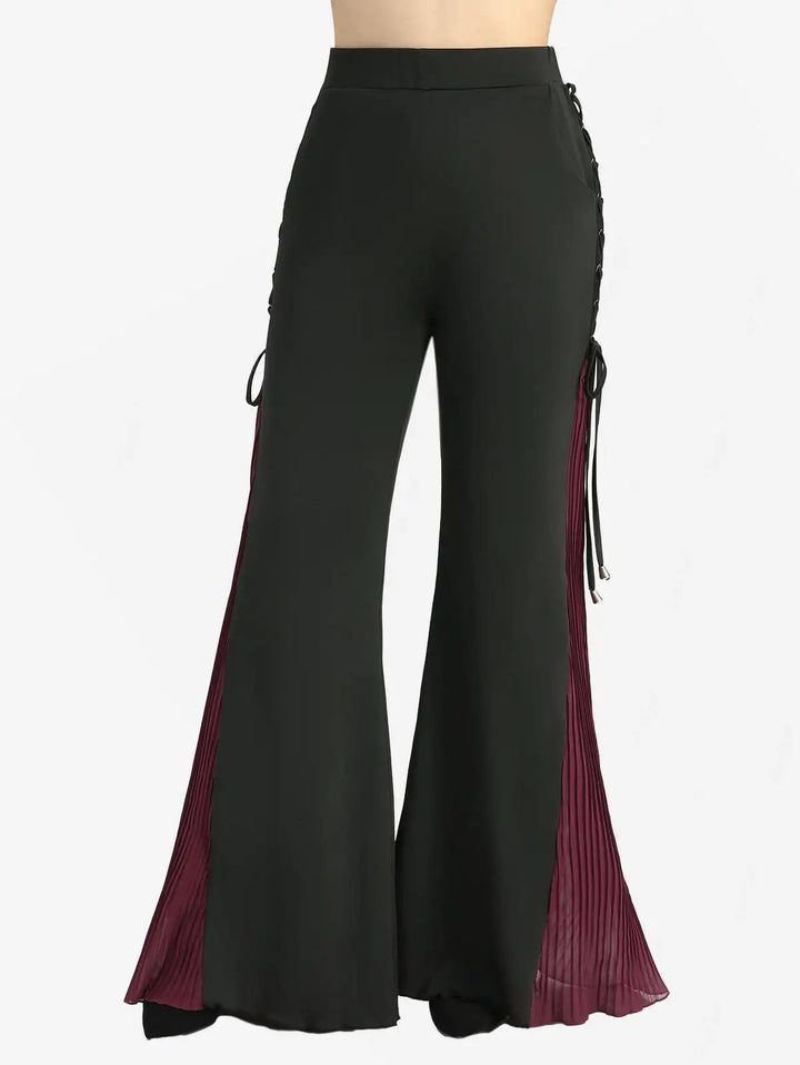 Stately Lace Up Pleated Pants