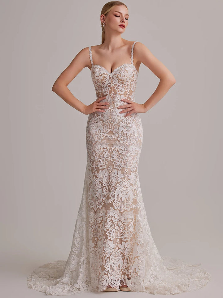 Romantic Heart Flutter Wedding Dress