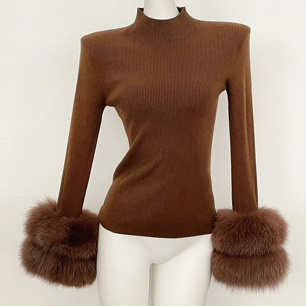 Refined Half Turtleneck Knit Warm Top