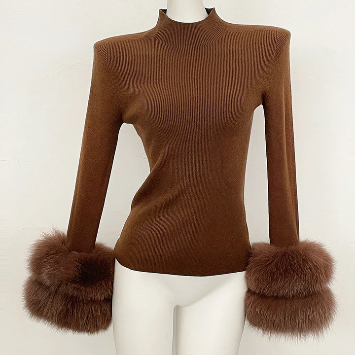 Refined Half Turtleneck Knit Warm Top