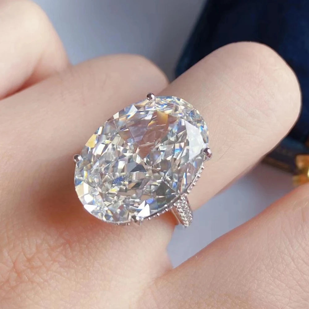 Fancy White Sapphire Oval Ring