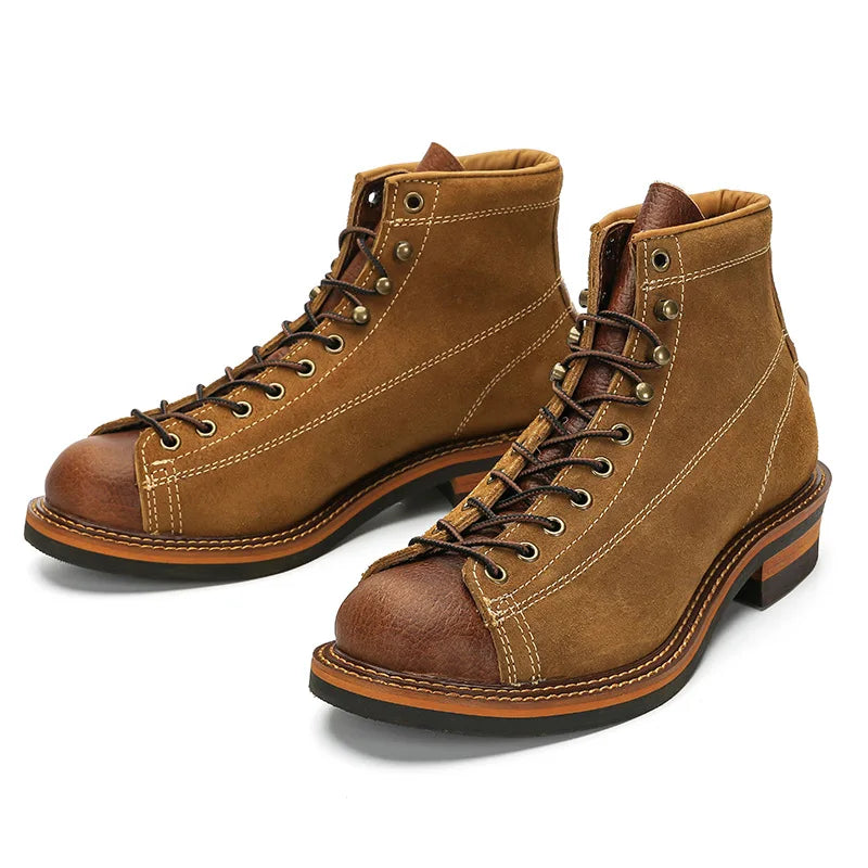 Stylish Cowhide Hiking Boots
