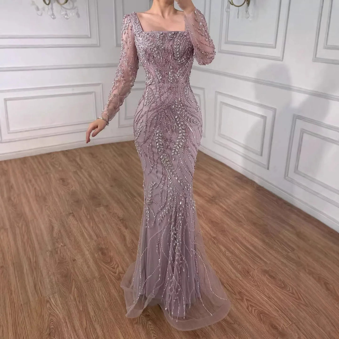 Luxury Beaded Long Evening Dress