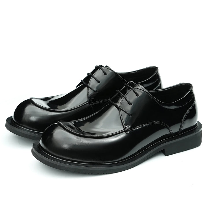 British Glossy Wide-Foot Derby Shoes
