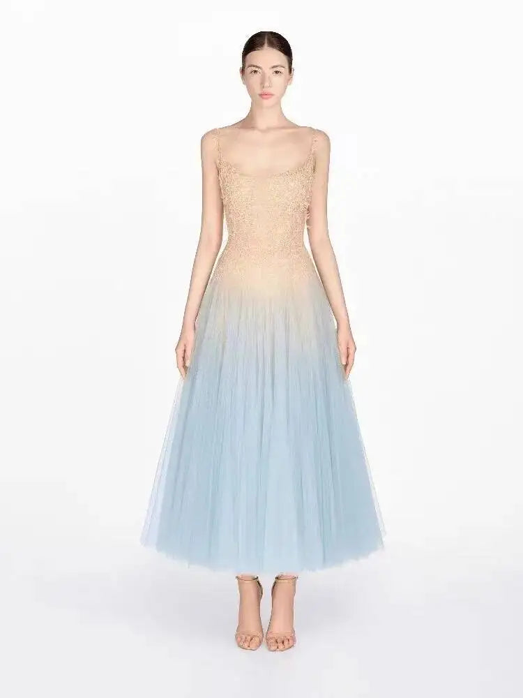 Glamorous Gradient Mesh Strap Dress
